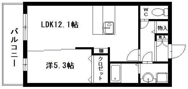 カトルパレ 小石川(1LDK/1階)の間取り写真