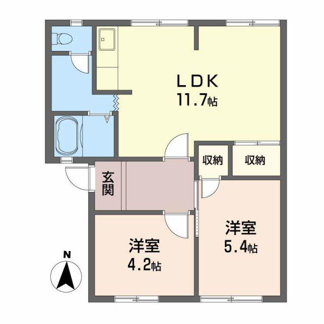JR和歌山線 岩出駅 徒歩38分 2階建 築36年(2LDK/1階)の間取り写真