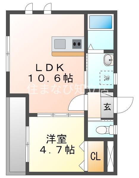 チェリーヒルズA棟(1LDK/1階)の間取り写真