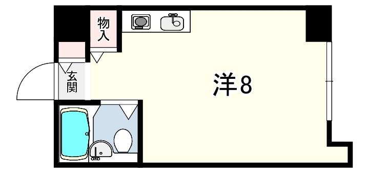 リベット甲子園(ワンルーム/3階)の間取り写真