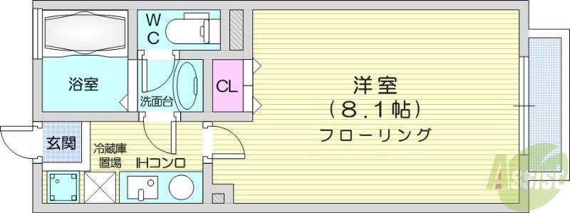 プリマベーラ(1K/1階)の間取り写真
