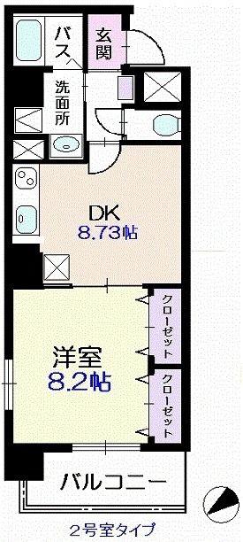メゾン・フジ山伏町(1DK/5階)の間取り写真