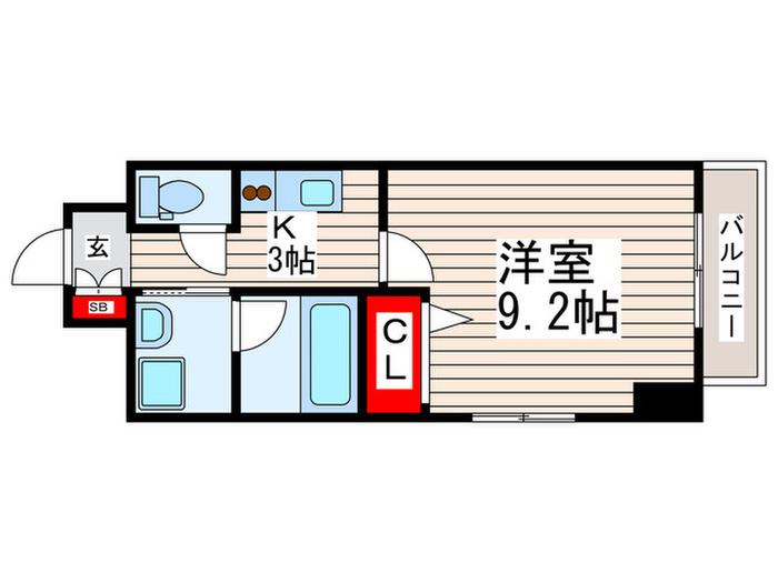 ソシア西葛西(1K/8階)の間取り写真