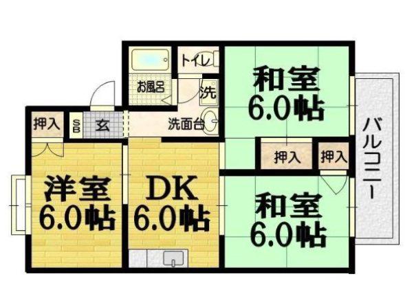 オレンジハイツ(3DK/2階)の間取り写真