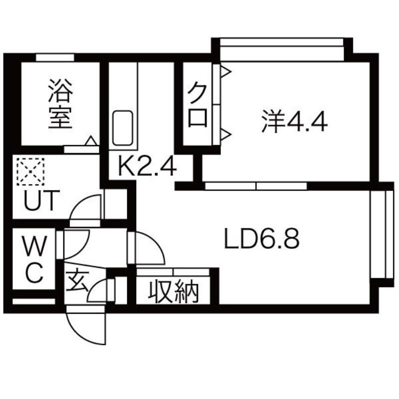 地下鉄東西線 発寒南駅 徒歩2分 4階建 築10年(1LDK/3階)の間取り写真