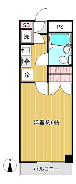 パークサイド自由が丘(1K/2階)の間取り写真
