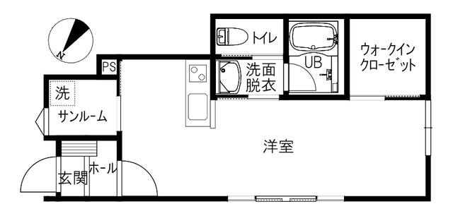 PERIDOT II(ワンルーム/1階)の間取り写真