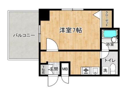 メゾンドカムリ(1K/2階)の間取り写真