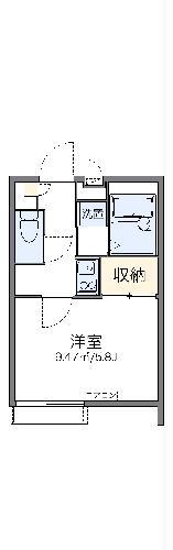 レオパレス羽根木(1K/1階)の間取り写真