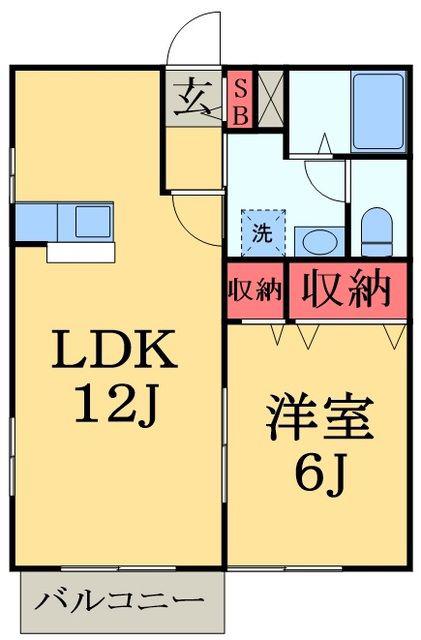 ソレイユ伍番館(1LDK/1階)の間取り写真