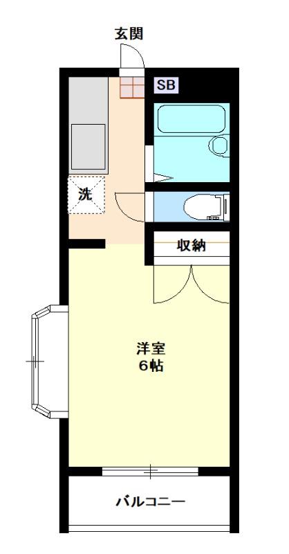 アネックスアゼリアIII(1K/1階)の間取り写真