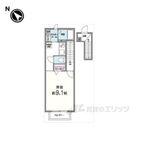 サンフィールド(1K/2階)の間取り写真