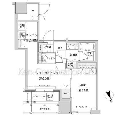 ウエストパークタワー池袋(1DK/3階)の間取り写真