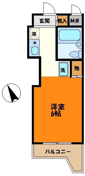 スカイコート綱島2(ワンルーム/5階)の間取り写真