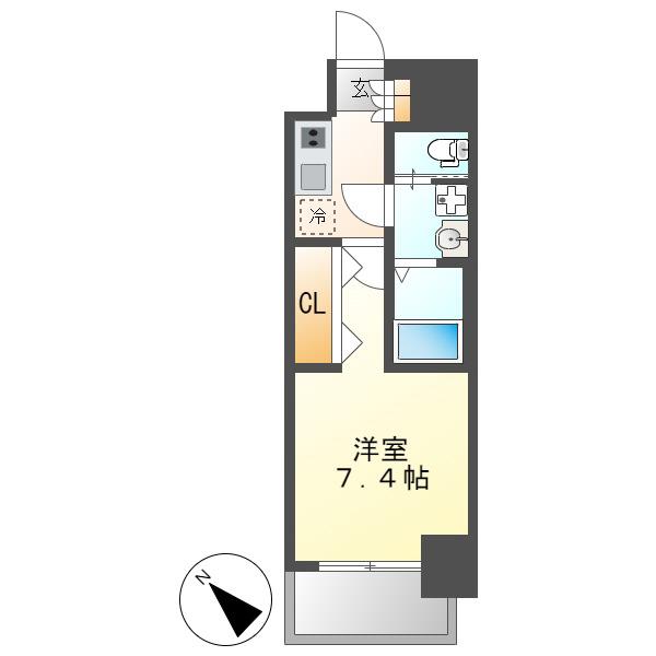 S-RESIDENCE名駅南(1K/6階)の間取り写真