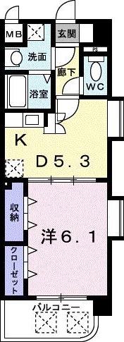 ソレイユ・ルヴァン(1DK/3階)の間取り写真
