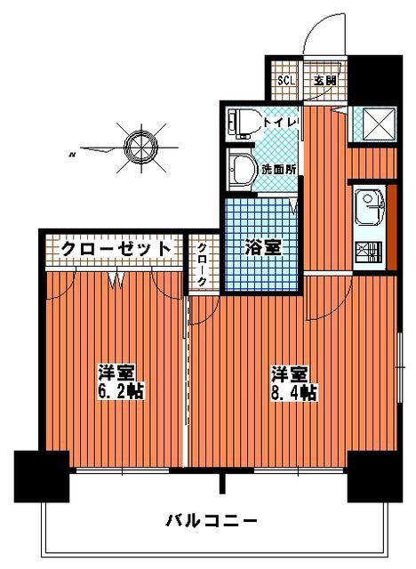 ステイツ姪浜駅前(2K/10階)の間取り写真