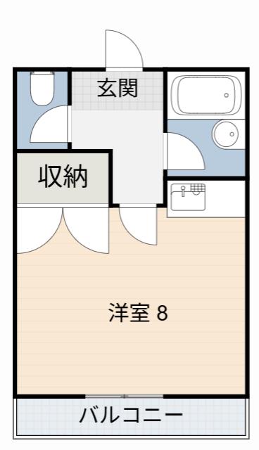 T-コーポ(ワンルーム/2階)の間取り写真