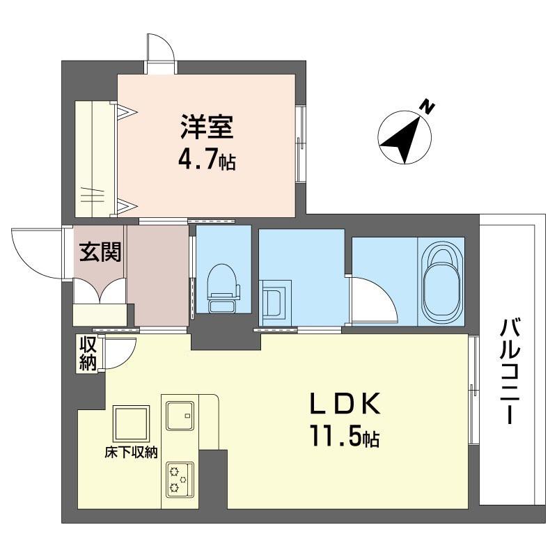 ヴィラアルボ II(1LDK/1階)の間取り写真
