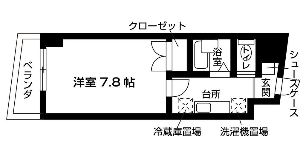 スタンザ府中(1K/2階)の間取り写真