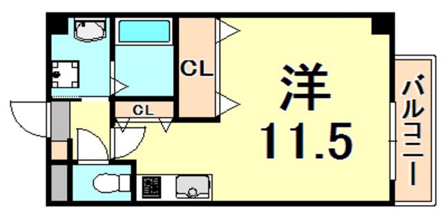 J&Nサマセットプレイス(ワンルーム/4階)の間取り写真