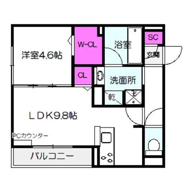 TORISIA緑橋(1LDK/1階)の間取り写真