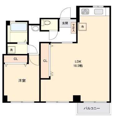 ときわ第一マンション(1LDK/4階)の間取り写真