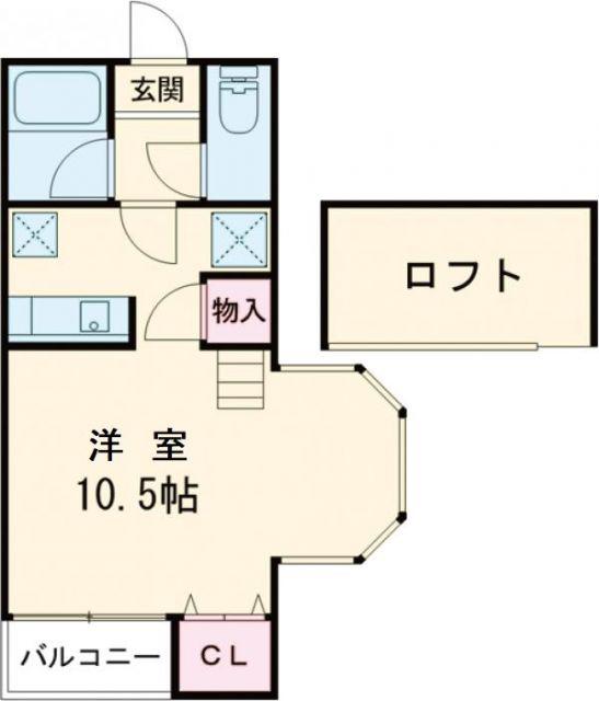 セザンヌ町並(ワンルーム/2階)の間取り写真