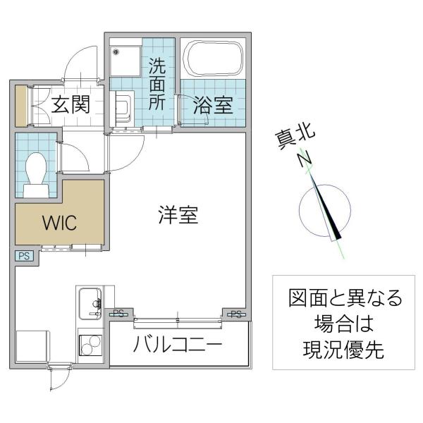 リベルテ水戸新荘(ワンルーム/2階)の間取り写真