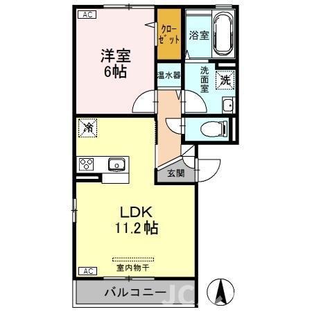 アネシス駅南(1LDK/2階)の間取り写真