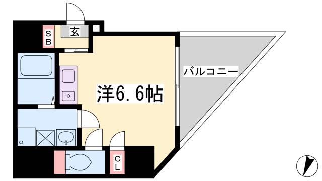 エトワール王子(ワンルーム/6階)の間取り写真