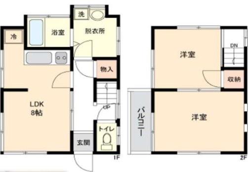 新座市大和田一(2LDK/1階)の間取り写真