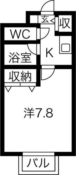 グレイス三好(1K/2階)の間取り写真