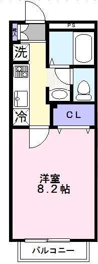 パールレジデンス(1K/2階)の間取り写真