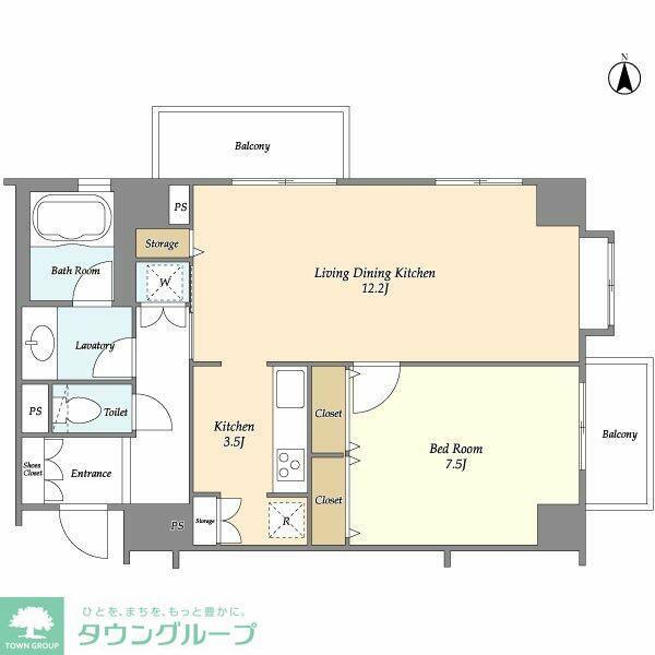 エムジー目黒駅前(1LDK/13階)の間取り写真
