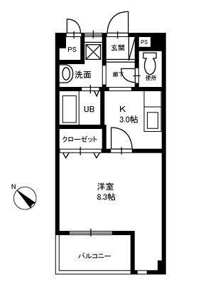 LOHAS・I・VII(1K/1階)の間取り写真