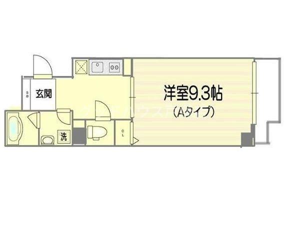 アンベルジュ(1K/4階)の間取り写真