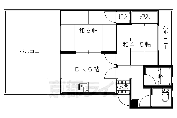 北尾マンション(2DK/2階)の間取り写真