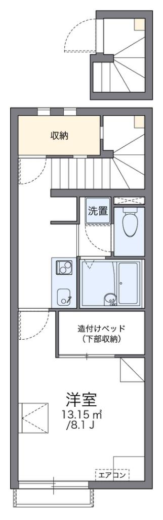 レオネクストハッピー(1K/2階)の間取り写真