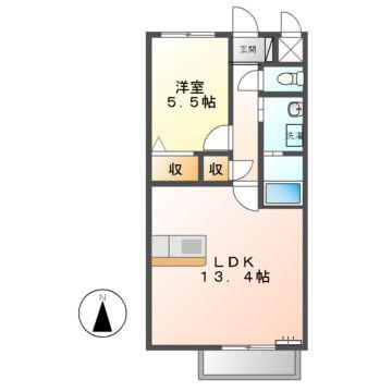 アムール2784(1LDK/2階)の間取り写真