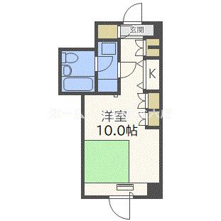 アルファコンフォート大手前(1K/2階)の間取り写真