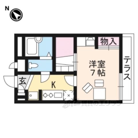 レオパレスシャトー大津(1K/2階)の間取り写真