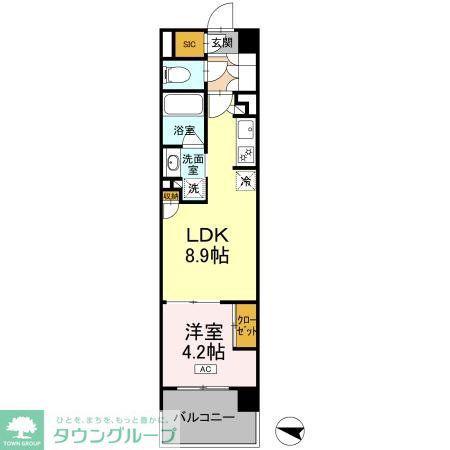 ロイヤルパークス仙台青葉通(1LDK/14階)の間取り写真