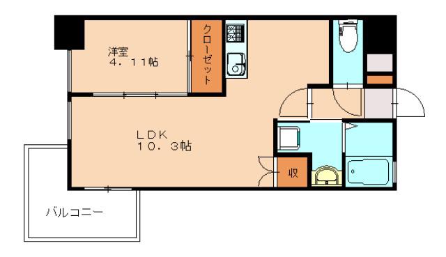 PROTOCITYTOBATA(1LDK/7階)の間取り写真