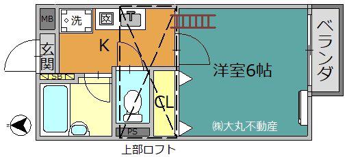 パークフロント北綾瀬A(1K/2階)の間取り写真