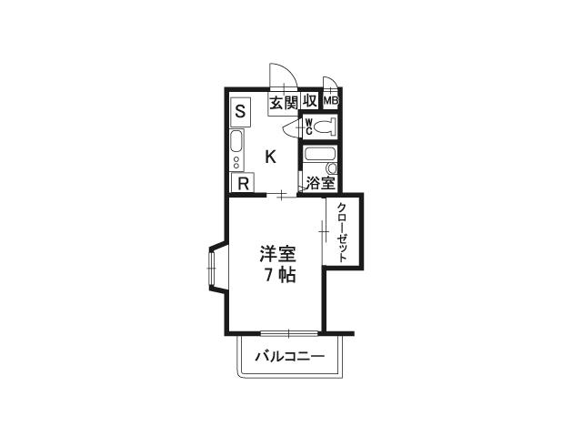 ドリームアベニュー(1K/2階)の間取り写真