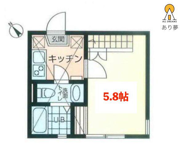 レイディアンス中島町(1K/2階)の間取り写真