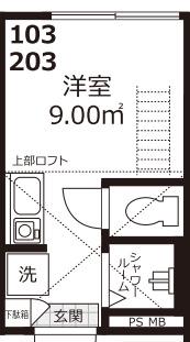 CASA MG(ワンルーム/2階)の間取り写真