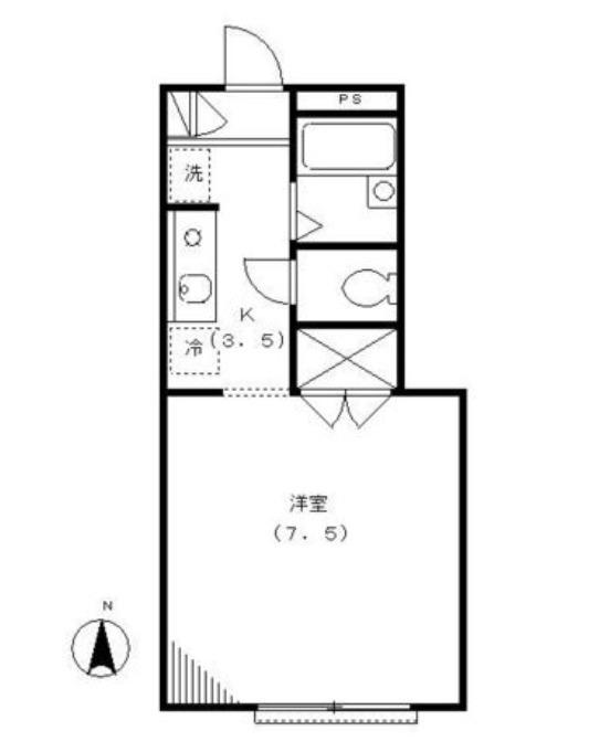 メイプル太子堂(1K/1階)の間取り写真