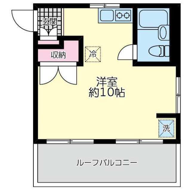 ふじハイム(ワンルーム/3階)の間取り写真